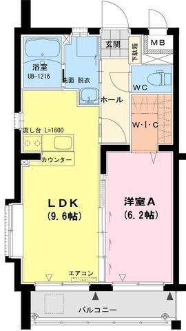 パークハイム 原町(1LDK/3階)の間取り写真