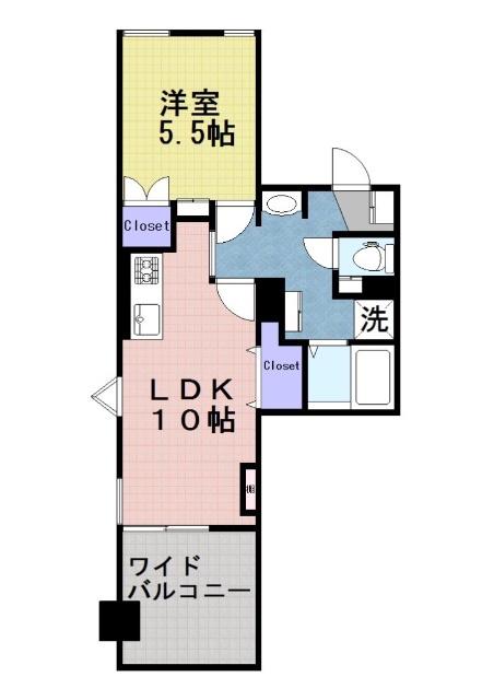 ロワイヤルユニ(1LDK/2階)の間取り写真