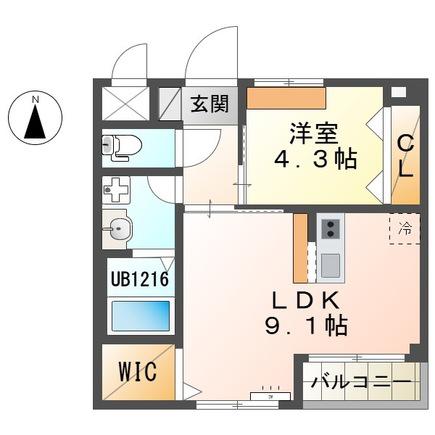 フォレストガーデン(1LDK/1階)の間取り写真