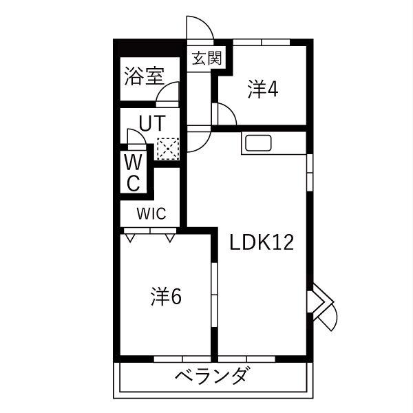 コスモタウン(2LDK/1階)の間取り写真