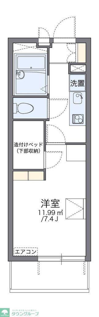 レオパレス名楽(1K/1階)の間取り写真
