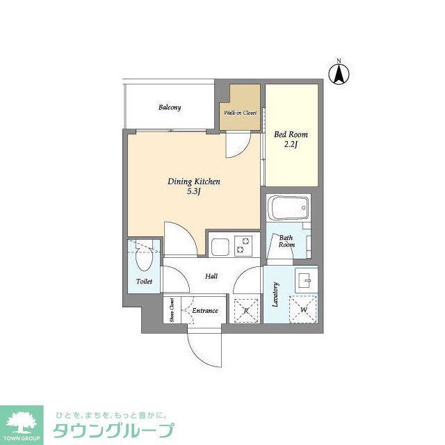 スタイリオ東品川(1DK/2階)の間取り写真