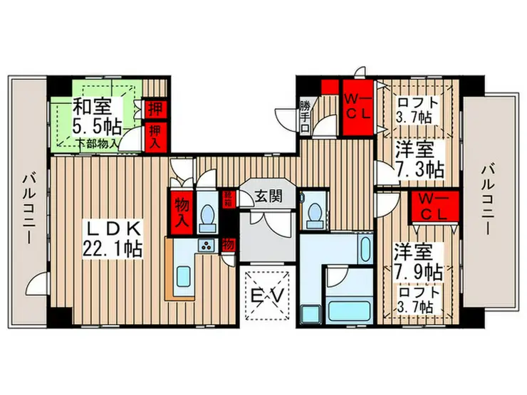 新鎌スカイタワー 9階階 間取り