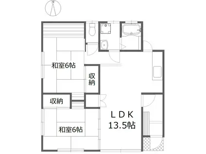 小山アパート(2LDK/1階)の間取り写真