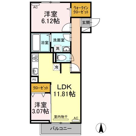 GTR手城(2LDK/3階)の間取り写真
