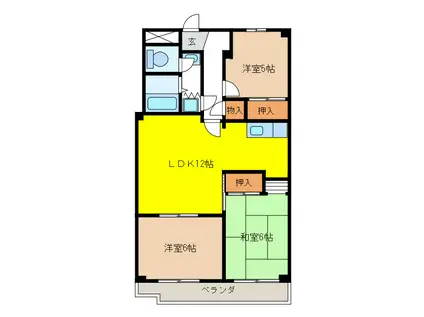 C&C MIZUHO(3LDK/5階)の間取り写真