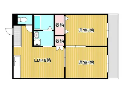 フォルサI番館(2LDK/1階)の間取り写真
