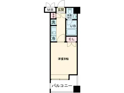 ダイナコートブロッサム天神南(1K/9階)の間取り写真