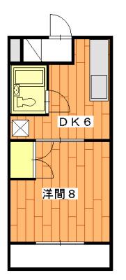グッドフェローズ(1DK/4階)の間取り写真