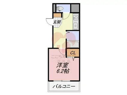 FKビル(1K/5階)の間取り写真