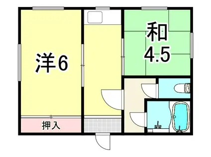 阪本ハイツ(2K/2階)の間取り写真