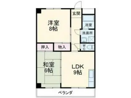 藤本コーポ(2LDK/2階)の間取り写真