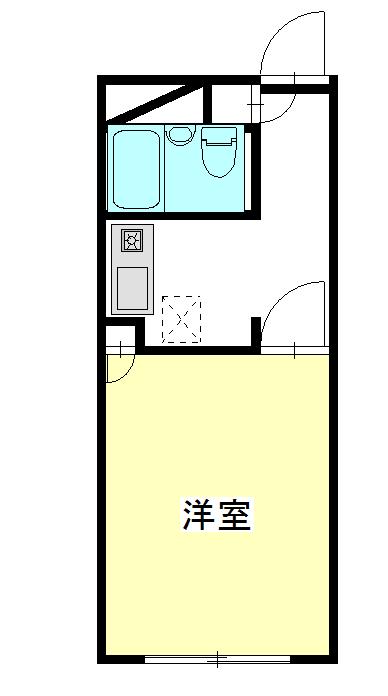 ドリームハウス下植木B(1K/1階)の間取り写真
