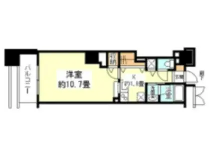 樹樹ガーデン(1K/9階)の間取り写真