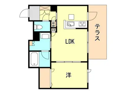 シャーメゾンガーデンズ須磨離宮(1LDK/1階)の間取り写真