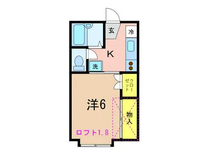 プラザ・ドゥ・フレ(1K/1階)の間取り写真