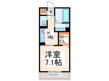インペリアルコート(1K/1階)の間取り写真