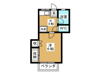 アネックス三和(1K/2階)の間取り写真