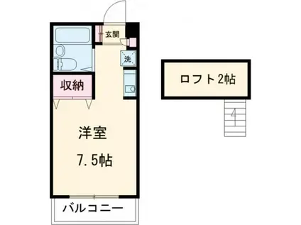 サントーク小金井(ワンルーム/2階)の間取り写真