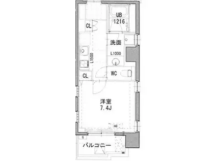 REGARO KANAYAMA ST A(1K/6階)の間取り写真
