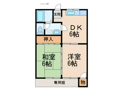 プラザ浜の宮(2DK/1階)の間取り写真