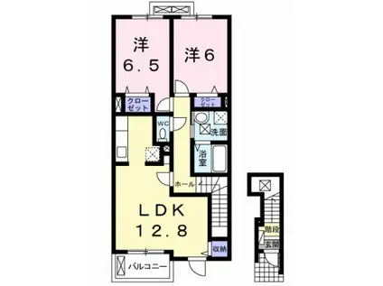 フォレ羽鳥野II(2LDK/2階)の間取り写真