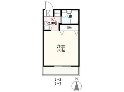 ヴィラ・アンソレイエ高松南I(1K/1階)の間取り写真