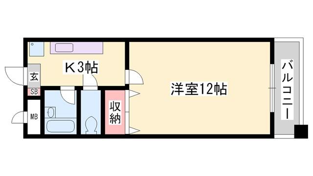 ヴィラ・ソレイユ(1K/4階)の間取り写真