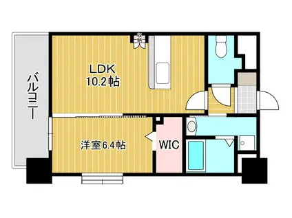 グランヒルズ三萩野(1LDK/4階)の間取り写真