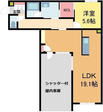 NCODA(1LDK/1階)の間取り写真