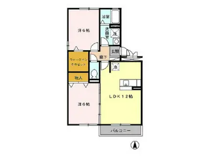 YSレジデンス(2LDK/2階)の間取り写真