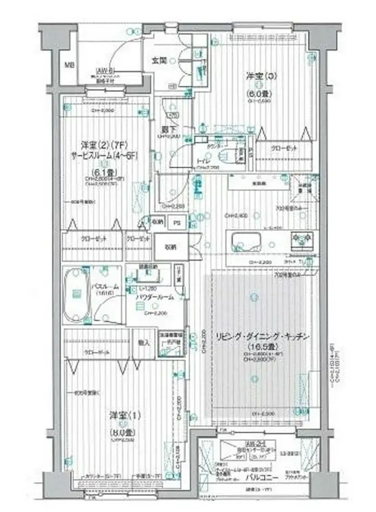 パレステージ山手石川町 6階階 間取り