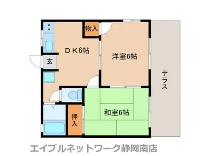 ドミール石上A(2DK/1階)の間取り写真