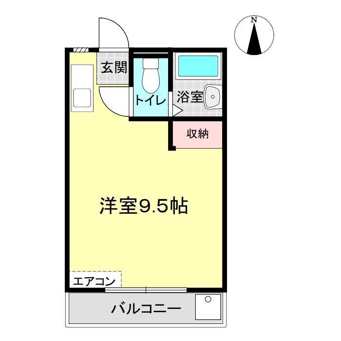 コーポIVY A棟(ワンルーム/3階)の間取り写真