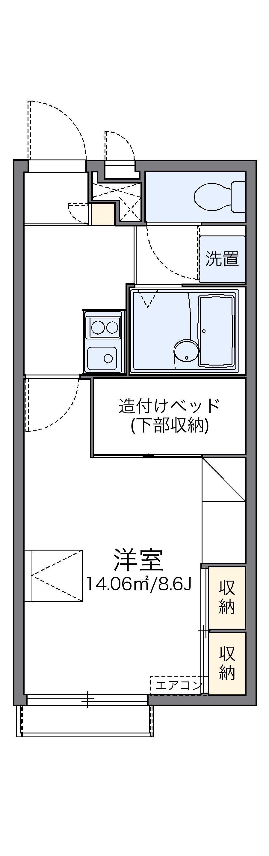 レオパレスリフジワラ(1K/2階)の間取り写真