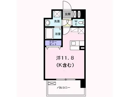 スカイパレス空港東(1K/6階)の間取り写真