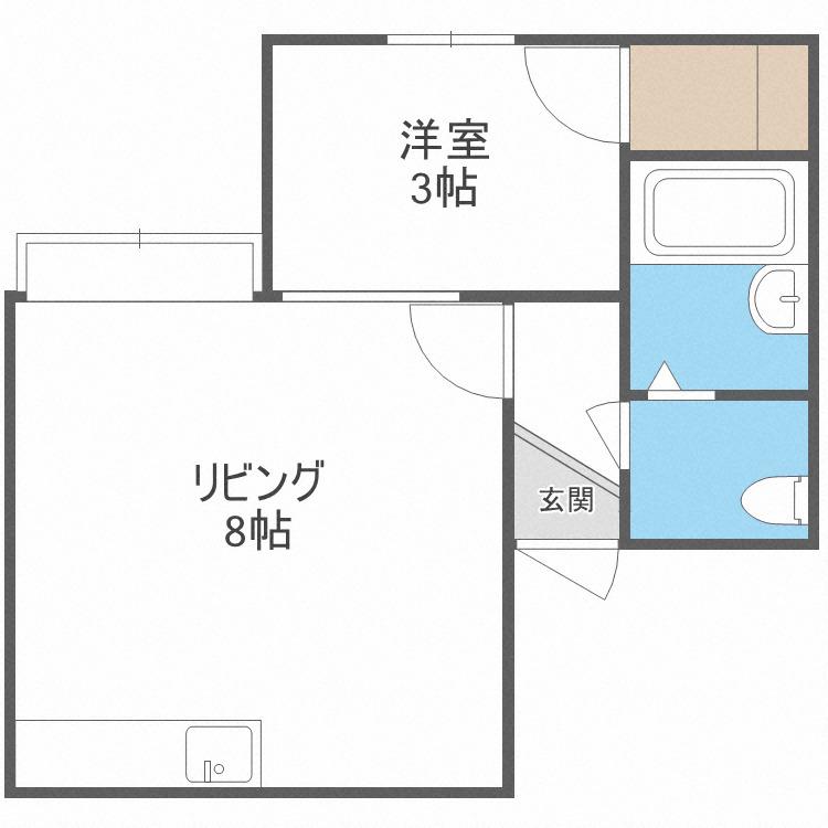 エスポアール壱番館(1DK/1階)の間取り写真
