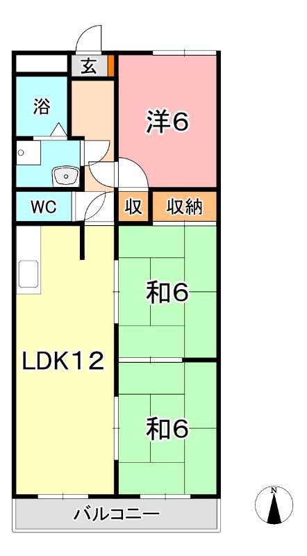 永信マンション(3LDK/3階)の間取り写真