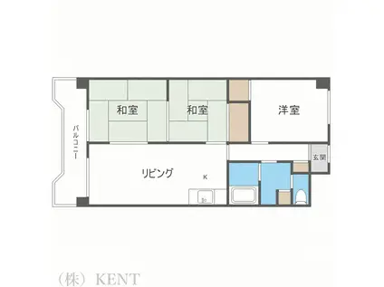 條野ビル(3LDK/3階)の間取り写真