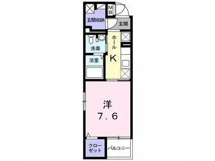 ブルージュ(1K/3階)の間取り写真