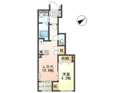 LIVE・DELIGHT(1LDK/1階)の間取り写真