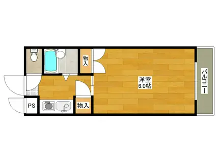 ギャレ豊津(1K/1階)の間取り写真