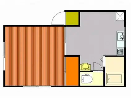 ハイツ建山(1DK/2階)の間取り写真