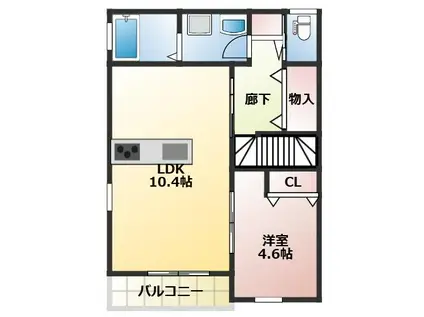 LOS VENUS(1LDK/2階)の間取り写真