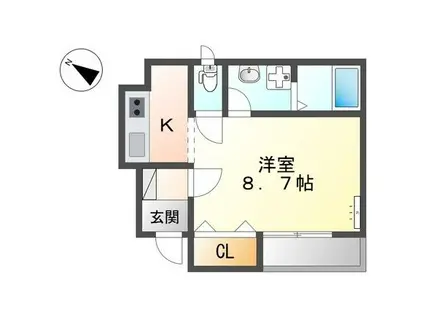 パシフィックパレス向山(1K/1階)の間取り写真