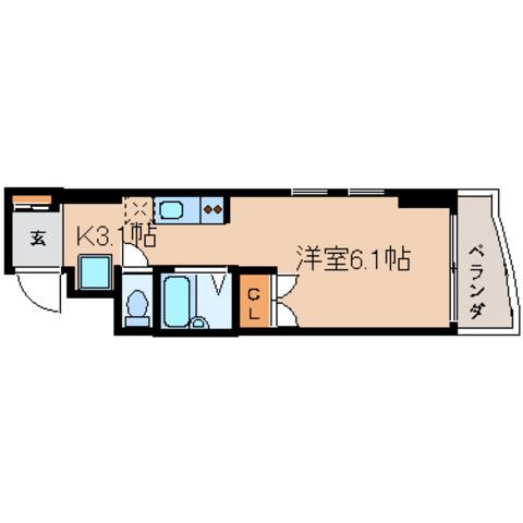 COCOA(1K/3階)の間取り写真