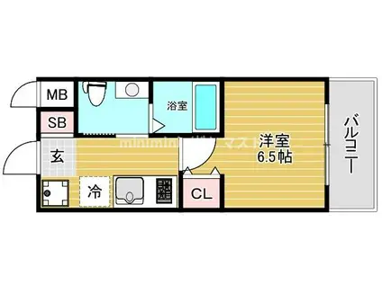 インザライフ大正RESIDENCE(1K/2階)の間取り写真