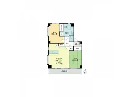 フォブール三嶋(2LDK/3階)の間取り写真