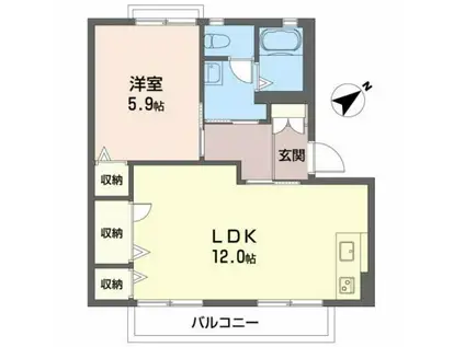 A-ササキ(1LDK/1階)の間取り写真