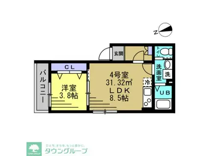 A´S CREST(1LDK/1階)の間取り写真